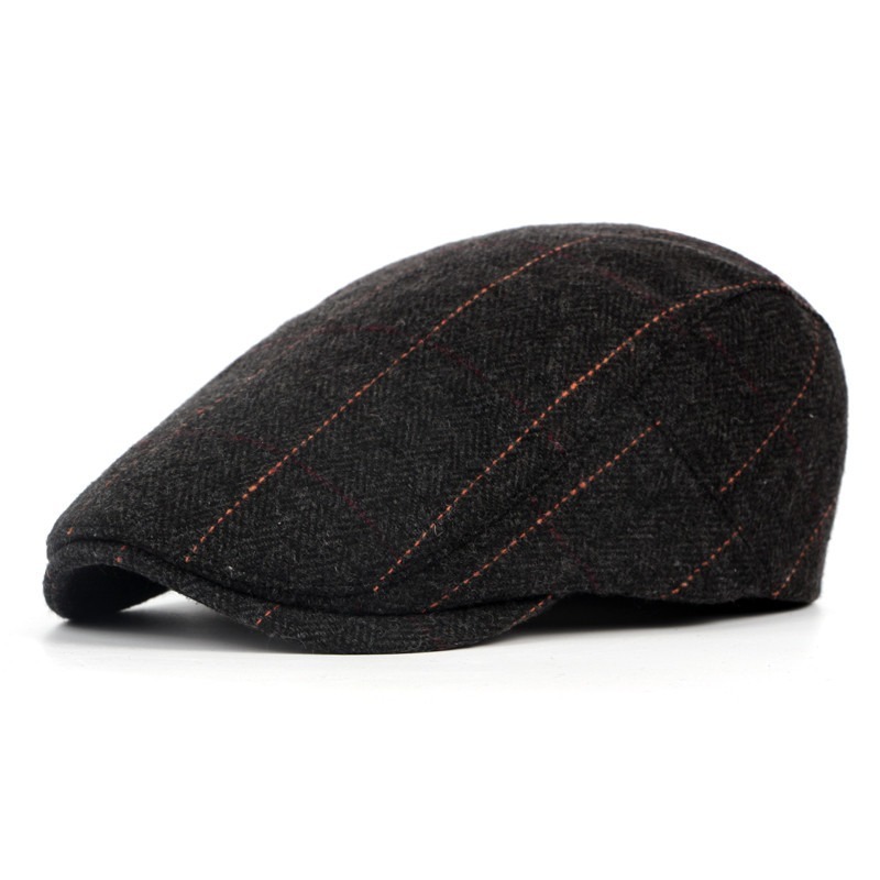 Dublin — Béret à carreaux rétro — Noir