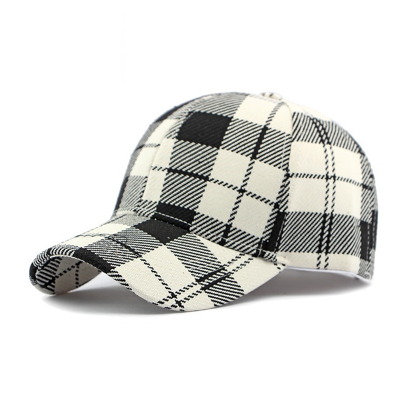 Marlowe — Dad cap à carreaux — Noir et blanc à carreaux