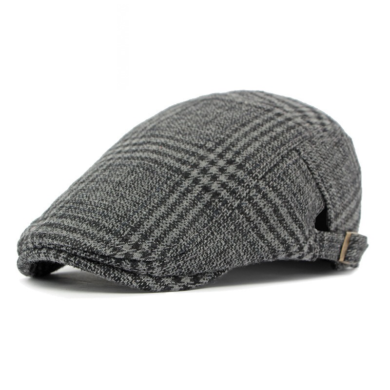 Suffolk — béret à carreaux — Gris-noir