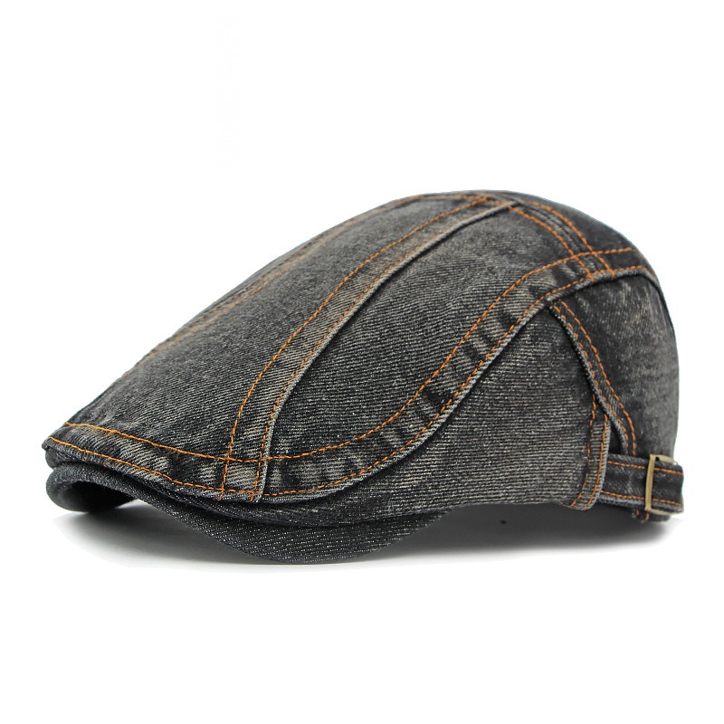 Nerja — béret en denim lavé — Noir