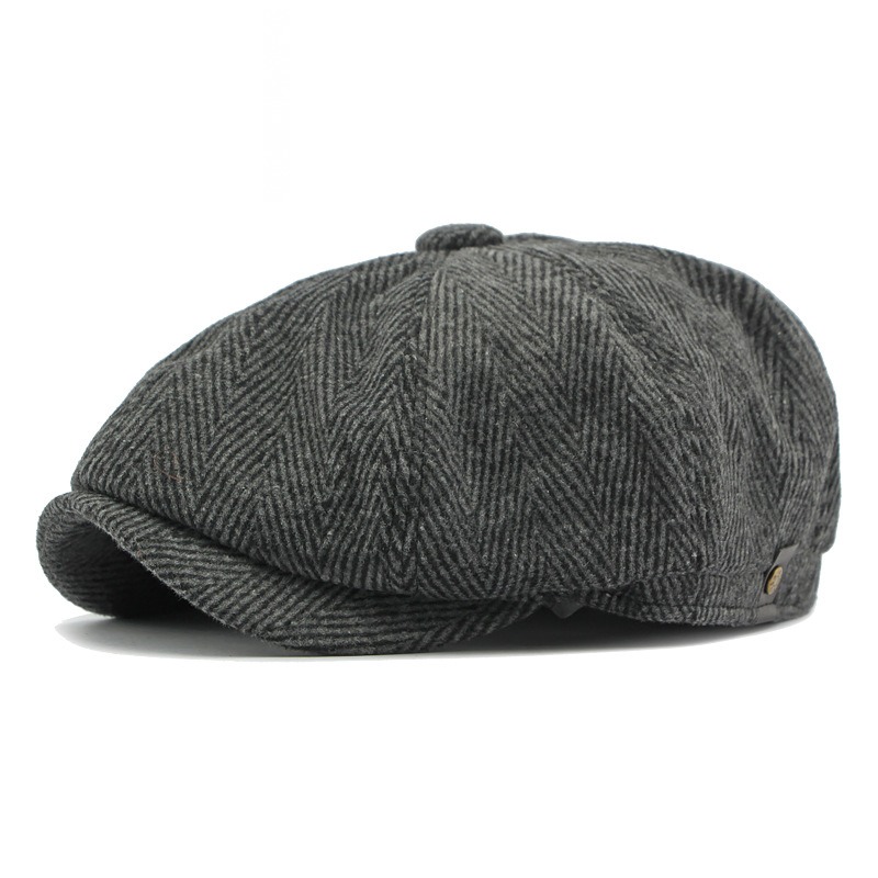 Oporto — casquette huit pans — Gris anthracite avec étiquette