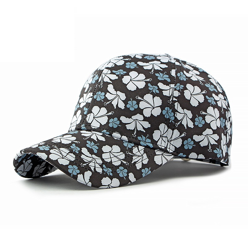 Jazmin — casquette de baseball fleurie — Gris blanc