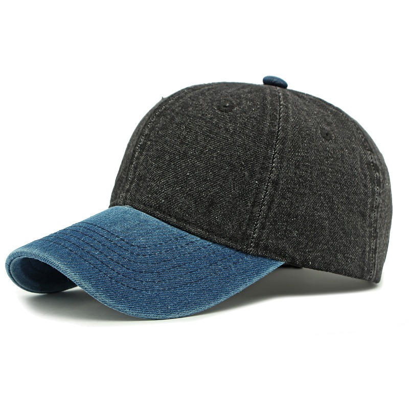 Nazaré — casquette en jean à visière courbée — Noir jean