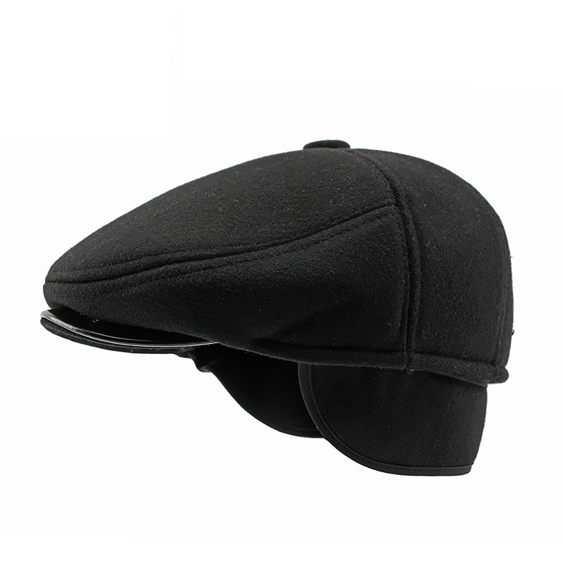 Bergen — béret à visière courte — Noir