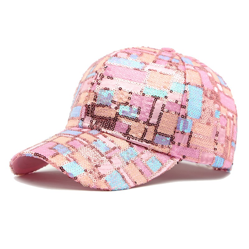 Confeti — casquette baseball à sequins — Rose