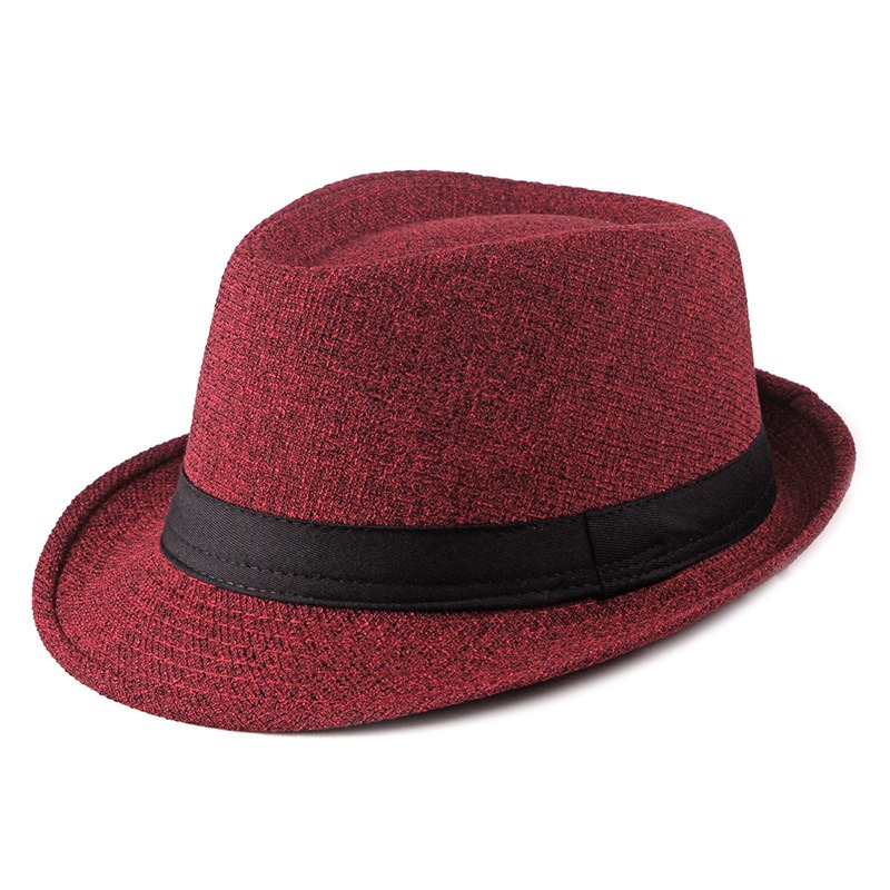 Bourbon — chapeau jazz à bord roulé — Rouge
