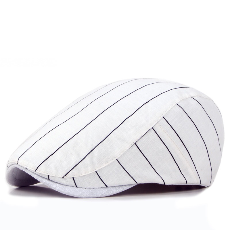Morlaix — béret à visière courte réglable — Blanc