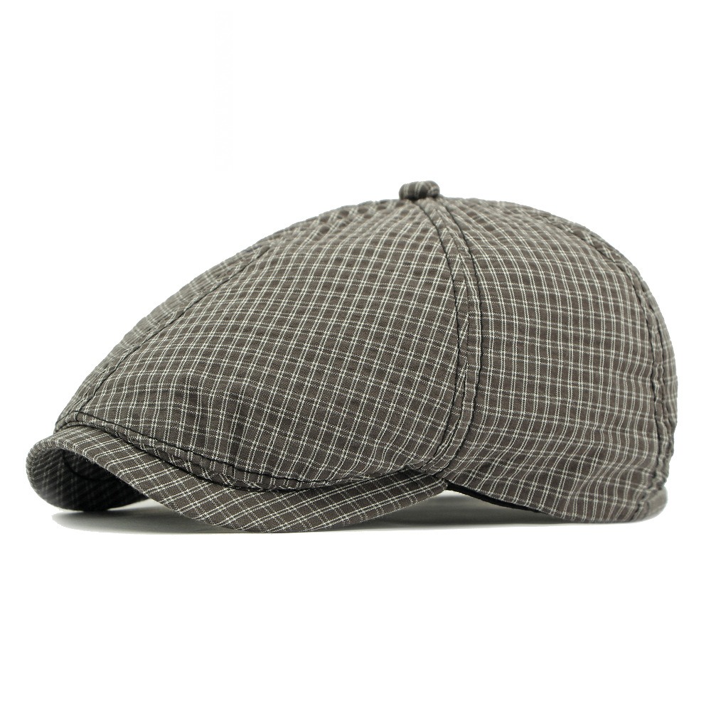 Ordesa — casquette huit pans à carreaux — Gris