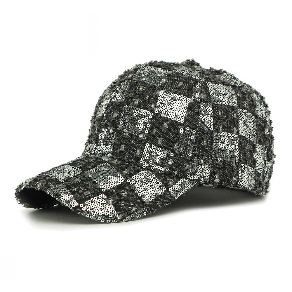 Calypso — casquette à sequins réglable — Noir