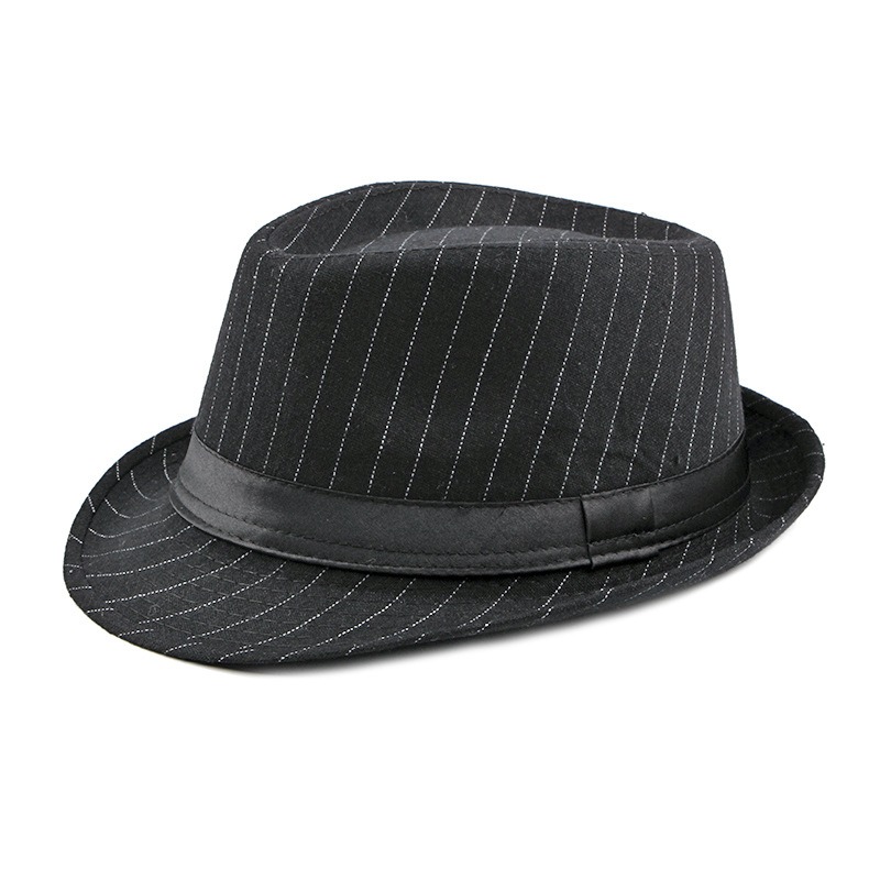 Trinidad — chapeau jazz rayé — Noir
