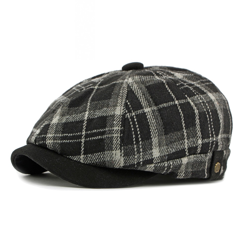 Braganza — casquette huit pans réglable — Noir