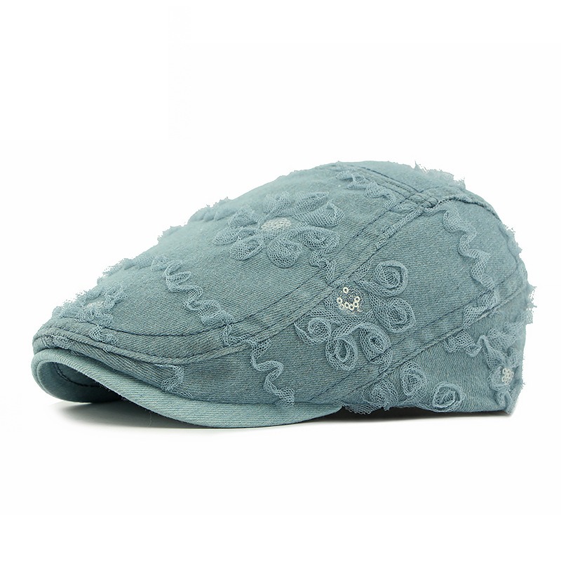 Celeste — béret à visière courte — Bleu clair