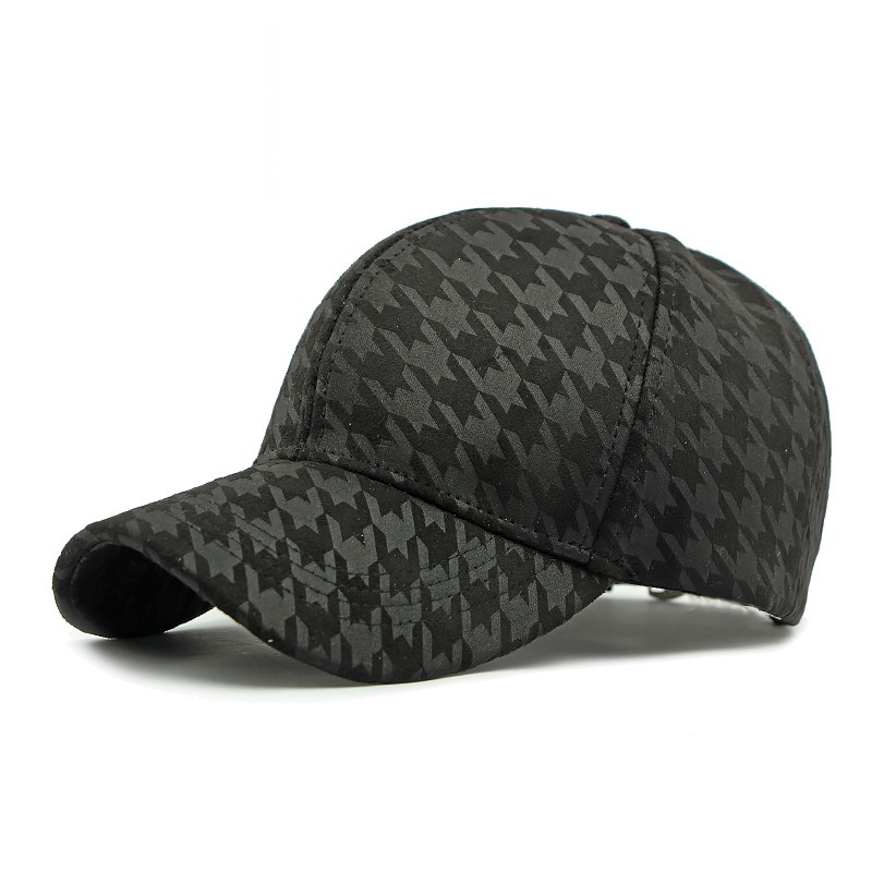 Sable — casquette baseball pied-de-poule — Noir